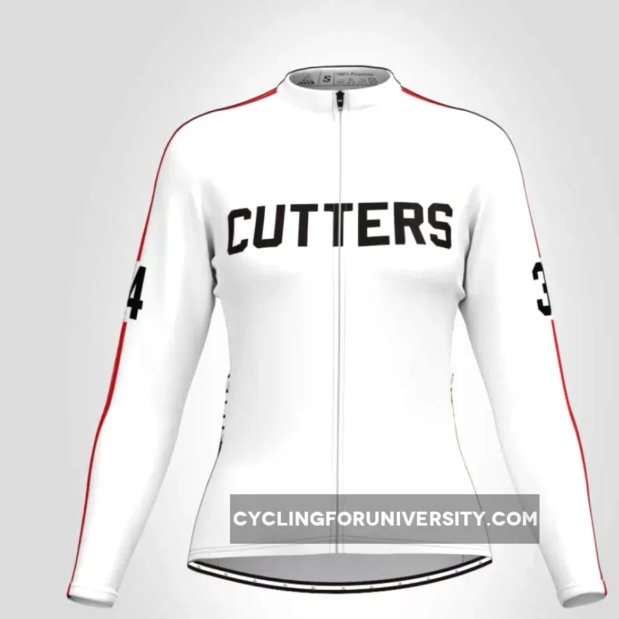 Cutters 1979 Breaking Away Movie Women's LS Jersey White Red