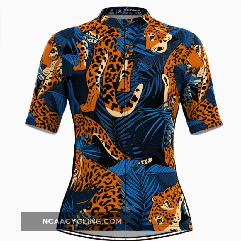 Women's Tropical & Jaguar Print Hawaiian Cycling Jersey V4