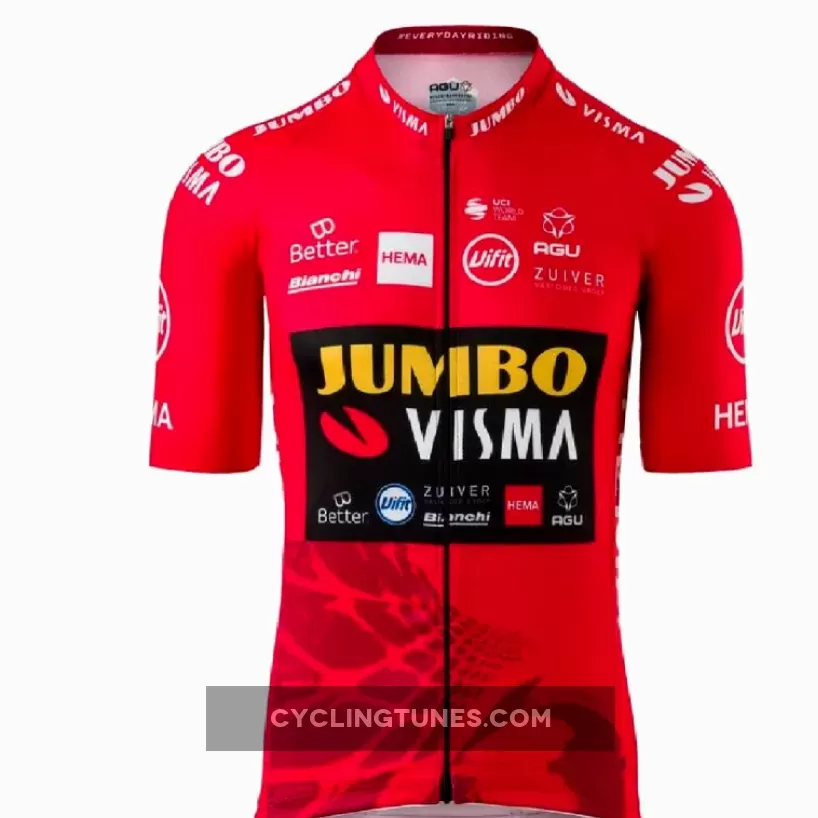 Team Jumbo Visma Vuelta Short Sleeve Cycling jersey Red, Jumbo Visma Cycling Jersey JJVVR-04-M