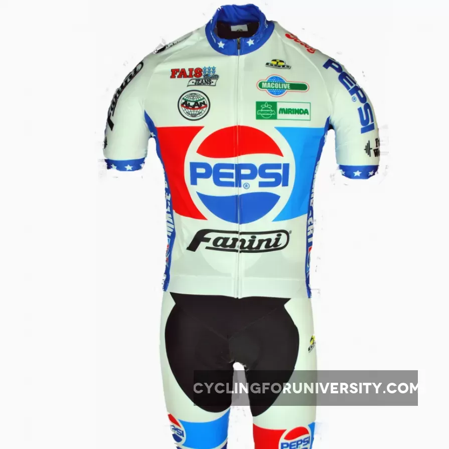 Pepsi Cola Fanini Full Zipper Retro Jersey, PEP18J1