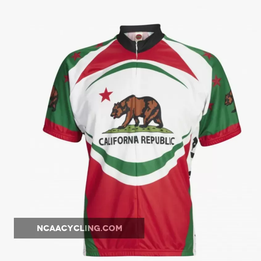 California Republic Bear Short sleeve 19' zip men's cycling jersey / California Republic Cycling Jersey