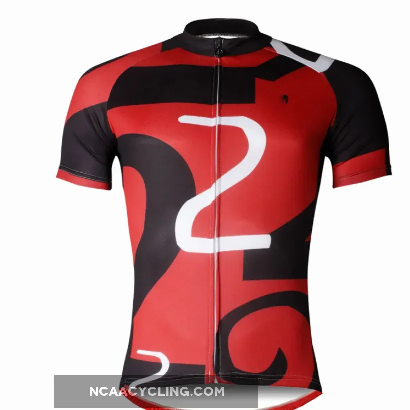 Number 2 TWO Red&Black Men's Cycling Jersey Red Cycling Short Summer Bike T-shirt NO.742