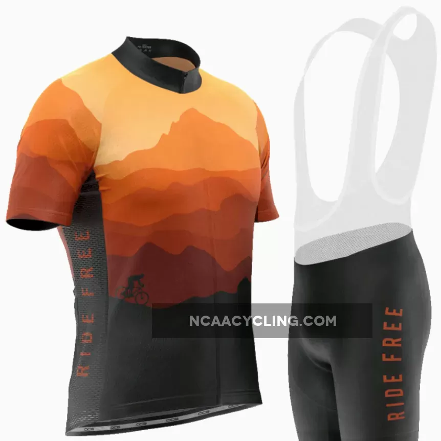 Men's Ride Free Sunset Short Sleeve Cycling Kit, Sunset Cycle