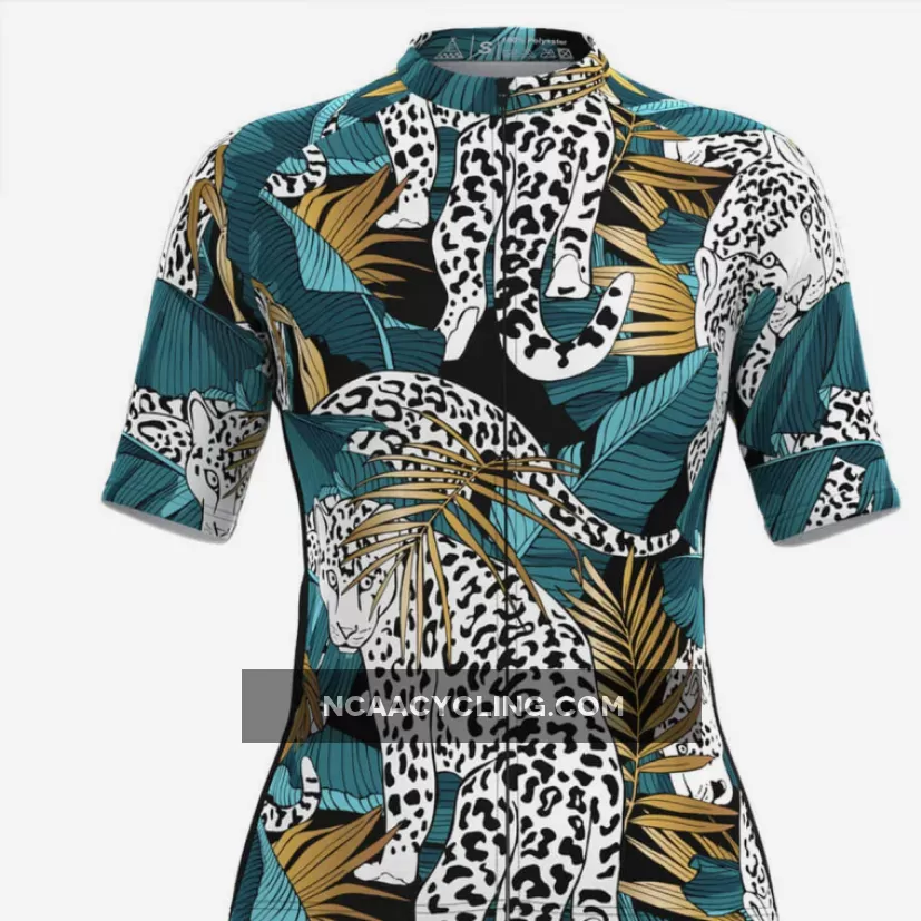 Women's Tropical & Jaguar Print Hawaiian Cycling Jersey V2