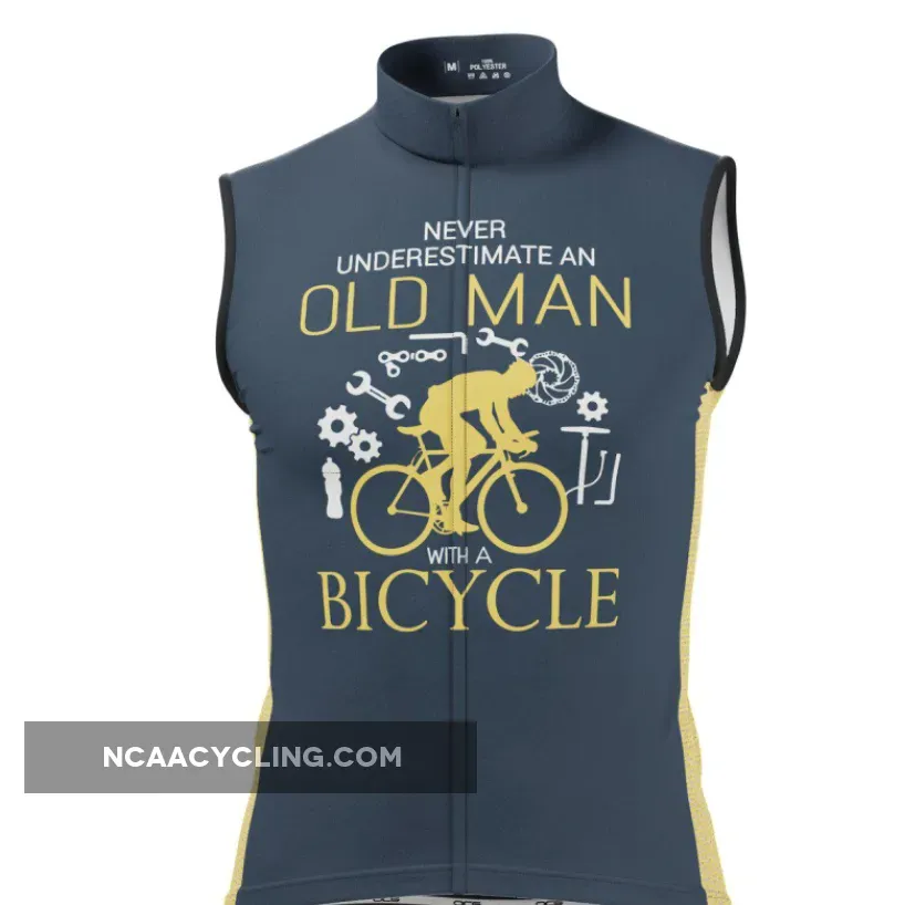 Men's Old Man Bicycle Sleeveless Cycling Jersey, Cycling Sleeveless Jersey