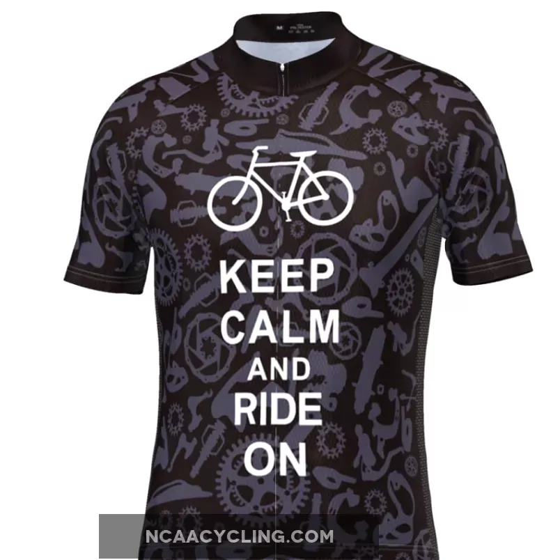 Men's Keep Calm and Ride On Short Sleeve Cycling Jersey