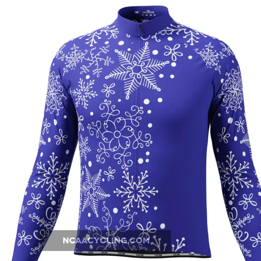 Men's Festive Snowflake Long Sleeve Cycling Jersey #Snowflake Gear