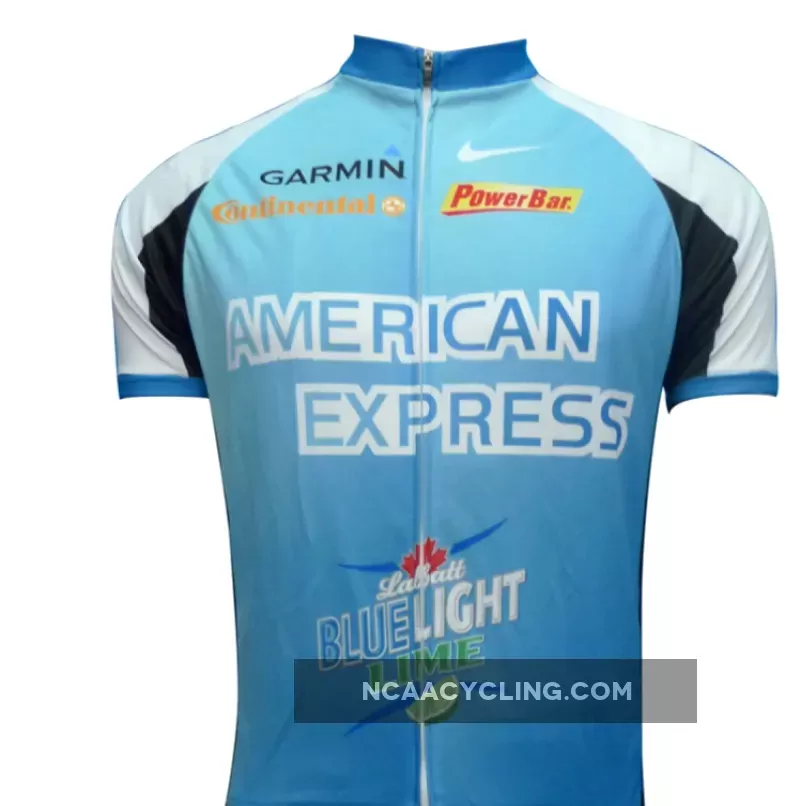 2012 American Express Team Short sleeve Cycling Jersey Blue