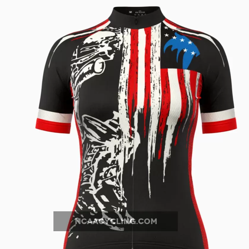 Women's Honor The Fallen USA Flag Cycling Jersey Brand New