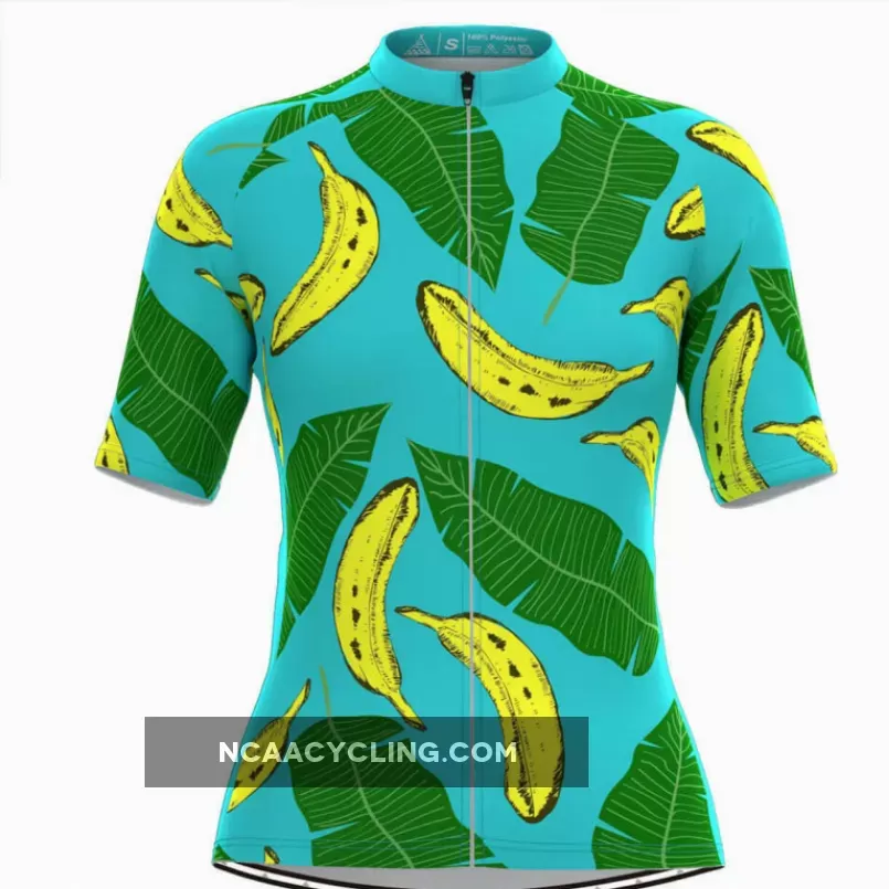 Women's Tropical Banana Print Hawaiian Cycling Jersey