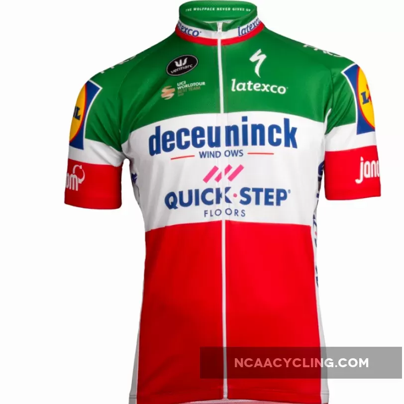2019 Deceuninck-Quick-Step italian champ Short Sleeve cycling Jersey bike clothing Cycle apparel Shirt