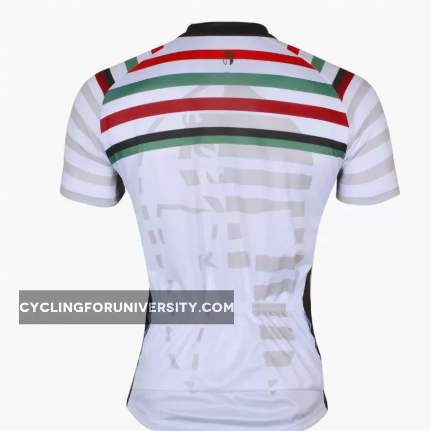 Multi-Strip White Men's Short-Sleeve Cycling Jersey Bicycling Shirts Summer NO.704