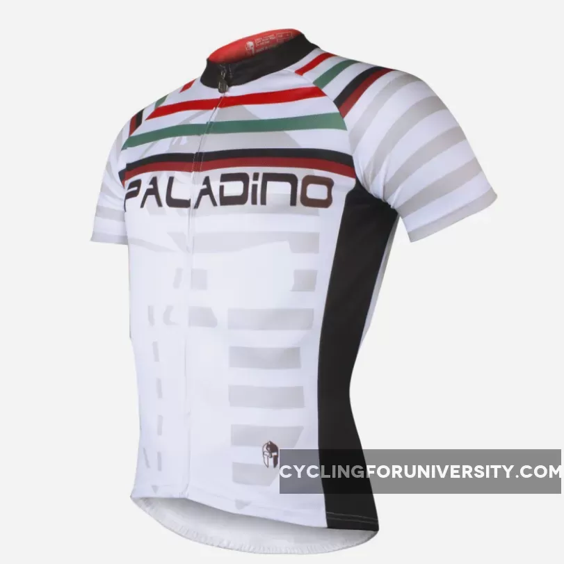 Multi-Strip White Men's Short-Sleeve Cycling Jersey Bicycling Shirts Summer NO.704