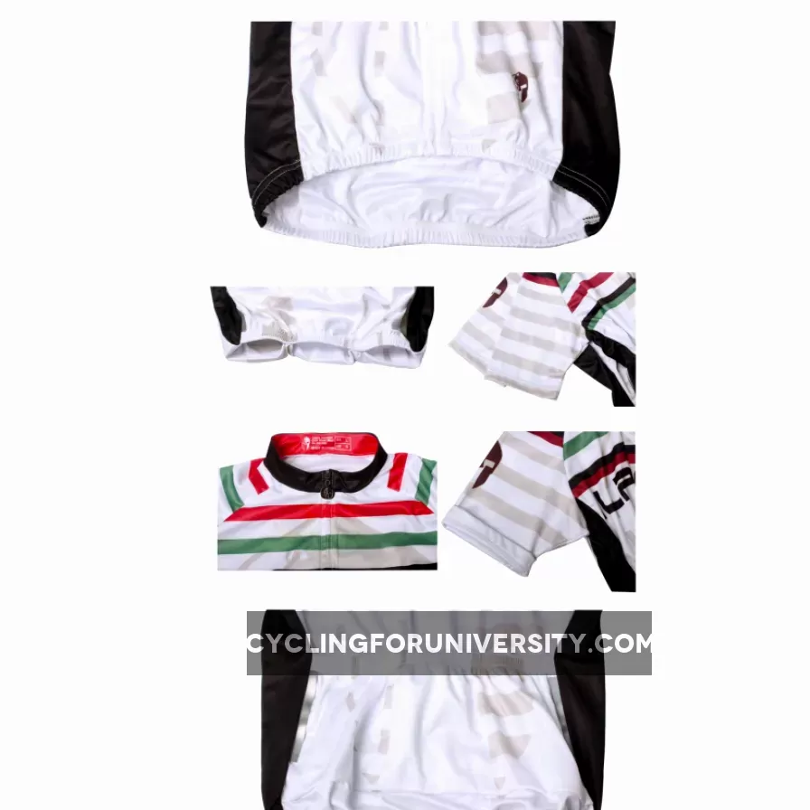 Multi-Strip White Men's Short-Sleeve Cycling Jersey Bicycling Shirts Summer NO.704