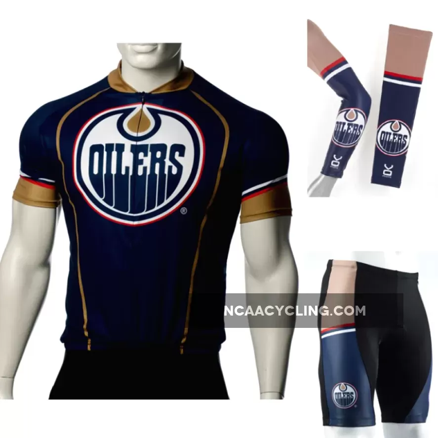 NHL Edmonton Oilers Cycling Jerseys Bib Shorts Arm Warmers