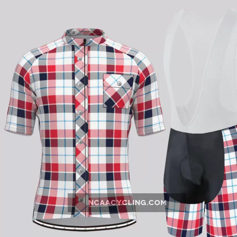 Plaid Checkered Shirt V8 Men's Cycling Kit Online