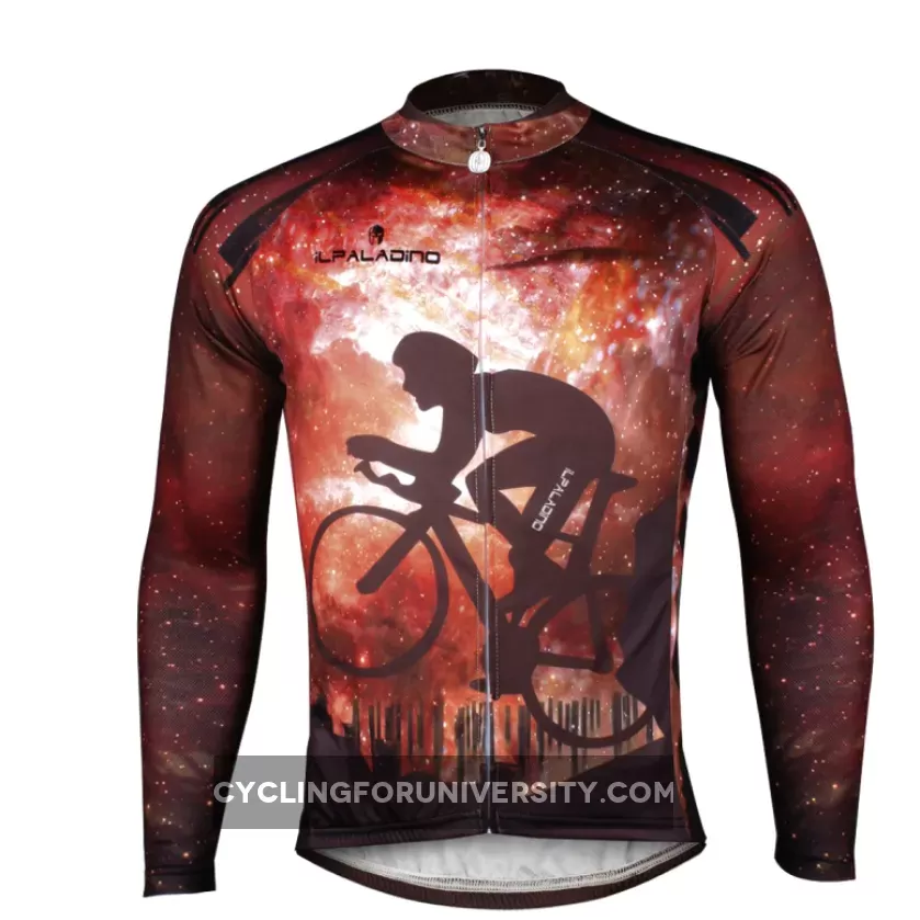 Cyclist Starry Night Men's Long Sleeves Cycling Shirt Jersey/Suit NO.722
