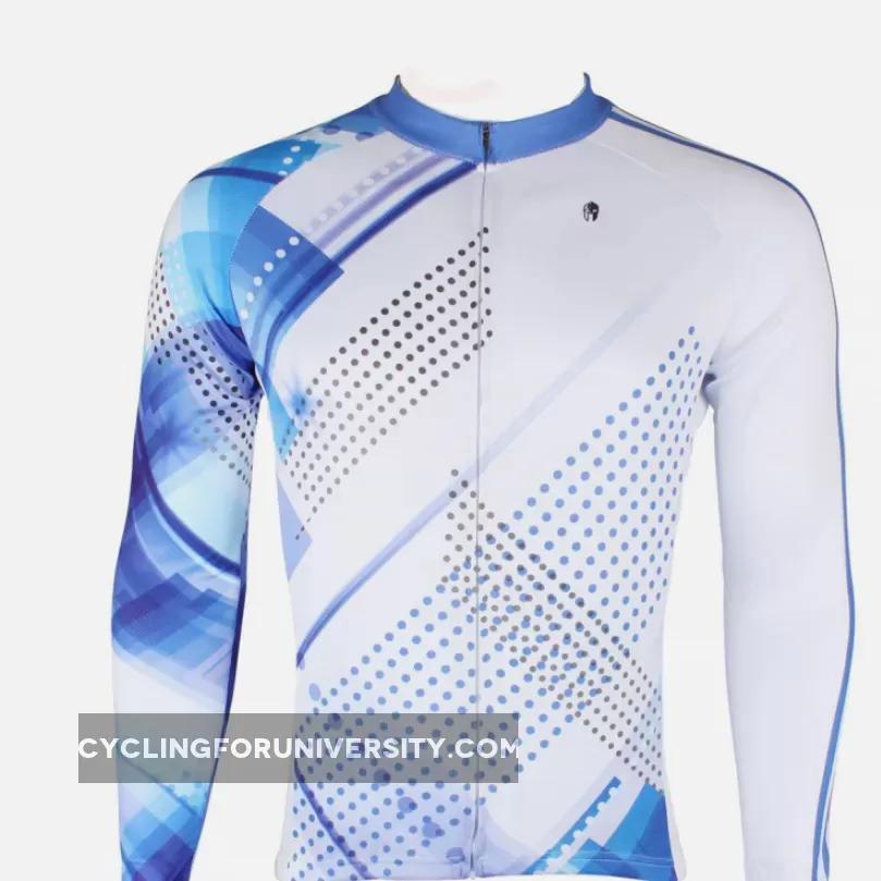 Men's Blue Long/short-sleeve Cycling Jersey with Patterns for Outdoor Sportswear Leisure Breathable Bike Shirt Bicycle Clothing NO.199