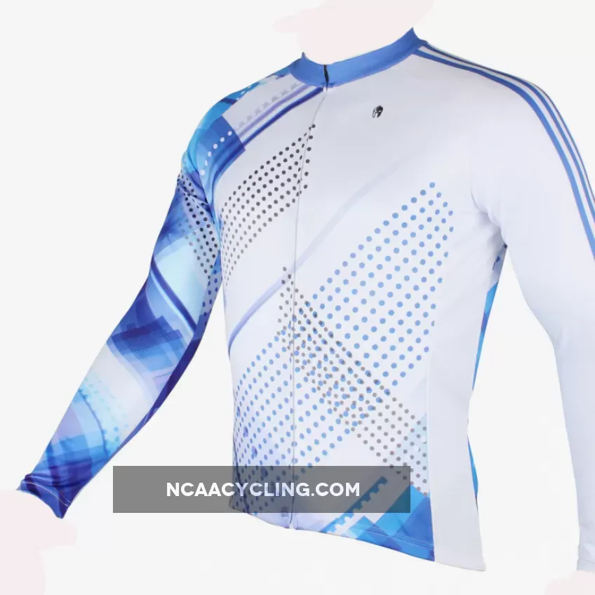 Men's Blue Long/short-sleeve Cycling Jersey with Patterns for Outdoor Sportswear Leisure Breathable Bike Shirt Bicycle Clothing NO.199