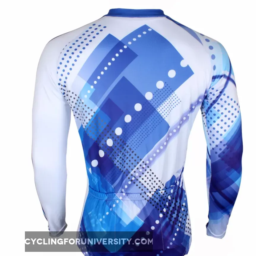 Men's Blue Long/short-sleeve Cycling Jersey with Patterns for Outdoor Sportswear Leisure Breathable Bike Shirt Bicycle Clothing NO.199