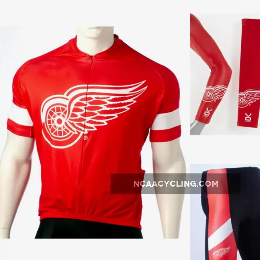 NHL Detroit Red Wings Cycling Jerseys Bib Shorts Arm Warmers