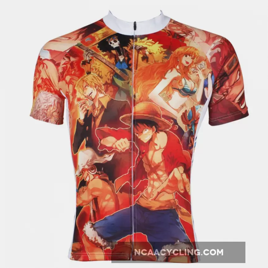 ONE PIECE Members Pirates Strong World Men's Cycling Jersey Team Leisure Jacket T-shirt Summer Spring Autumn Clothes Sportswear Anime Luffy/Nami/Brook/Chopper/Zoro/Sanji/Franky NO.358