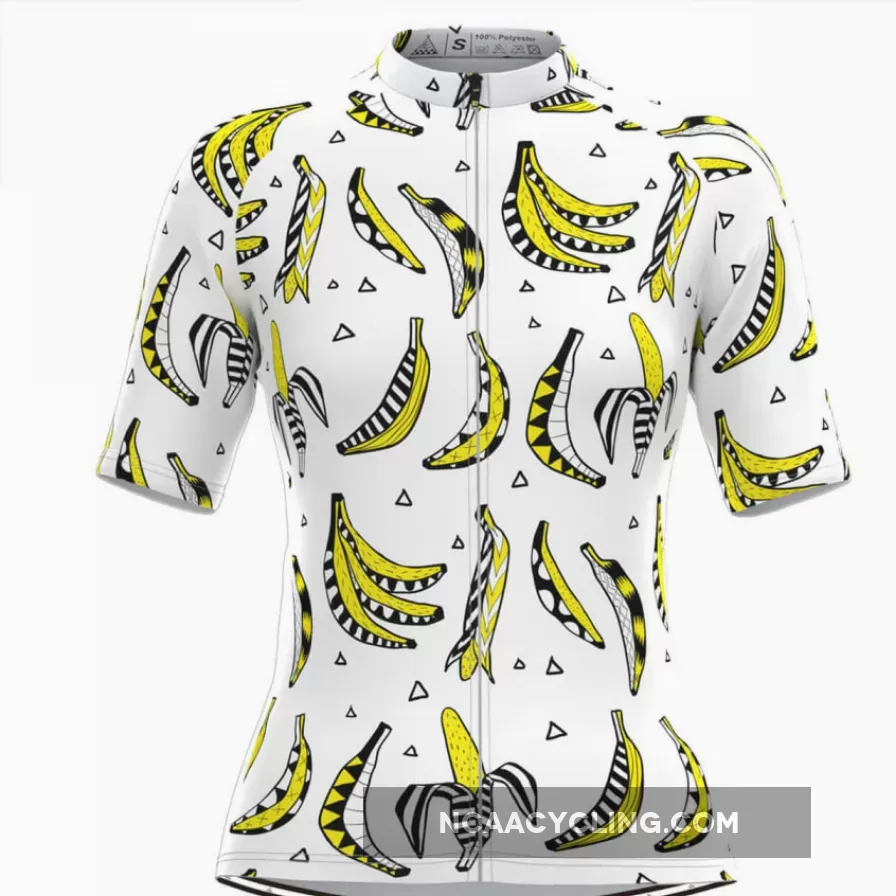Women's Banana Print Cycling Jersey Brand New