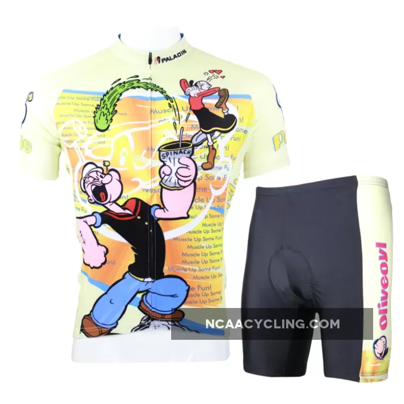 Popeye Spinach Men's Bicycling Long/Short-sleeve Jersey/Suit Summer
