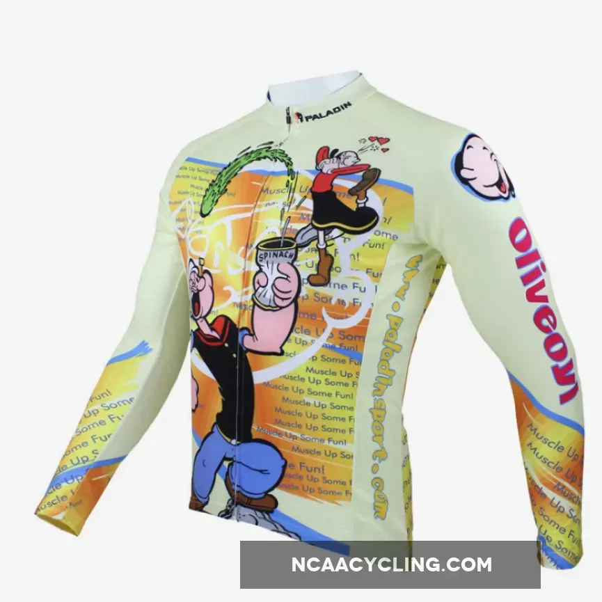Popeye Spinach Men's Bicycling Long/Short-sleeve Jersey/Suit Summer