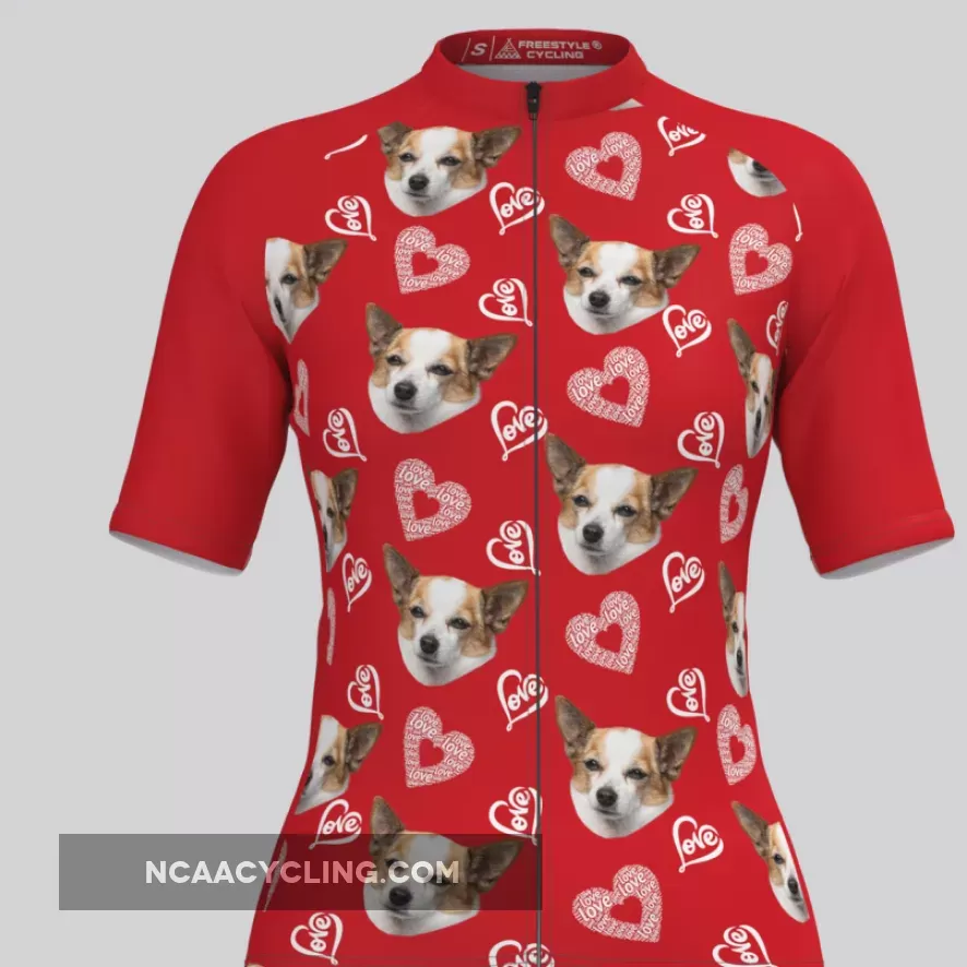 Custom Pup Face V4 Women's Jersey-Red New Releases