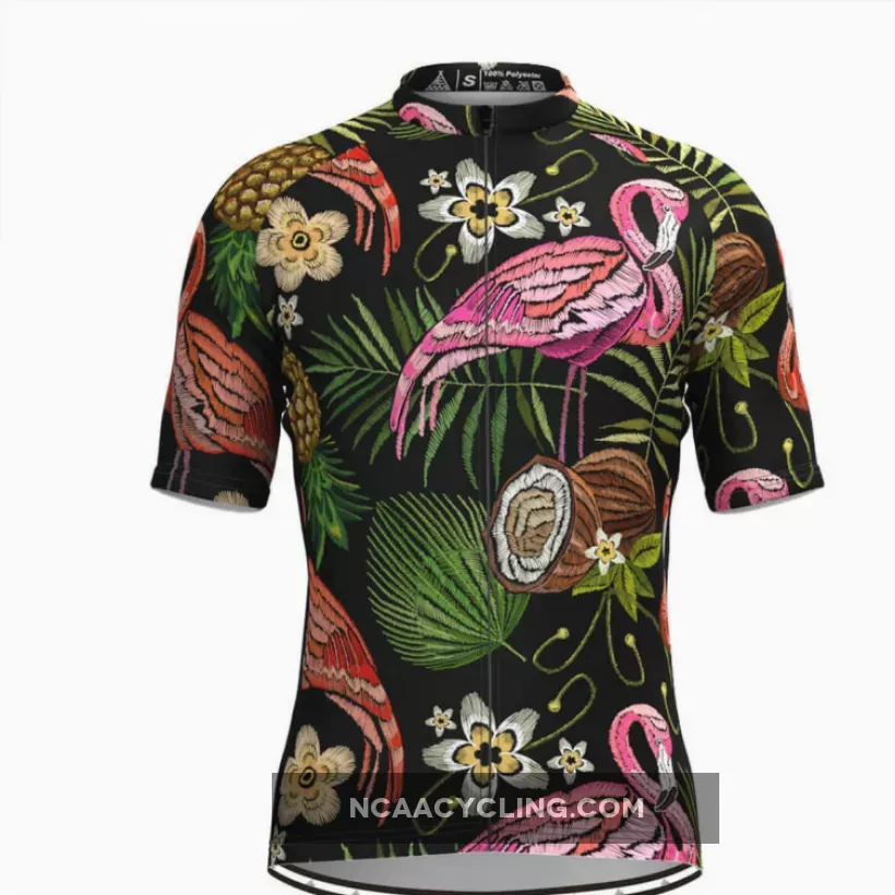Men'S Tropical & Floral Print Hawaiian Jersey - Embroidery