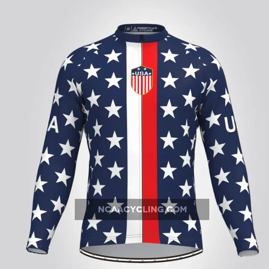 American Stars And Stripes USA LS Cycling Jersey Outlet