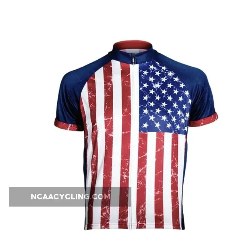 Primal Wear Stars & Stripes Men' Full Zip Sport Sleeve Cycling Jersey, Stars And Stripes Cycling Jersey STARJ20M_M