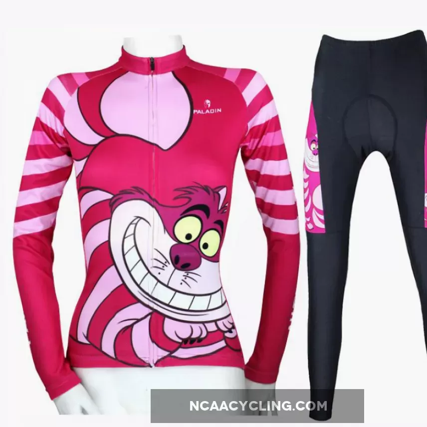 Ilpaladino Big Mouth Cat Grinning Women's Long/Short-sleeve Cycling Jersey/Suit Summer Spring Autumn Pro Cycle Clothing Racing Apparel Outdoor Sports Leisure Biking shirt Cartoon World Sport Kit No.100