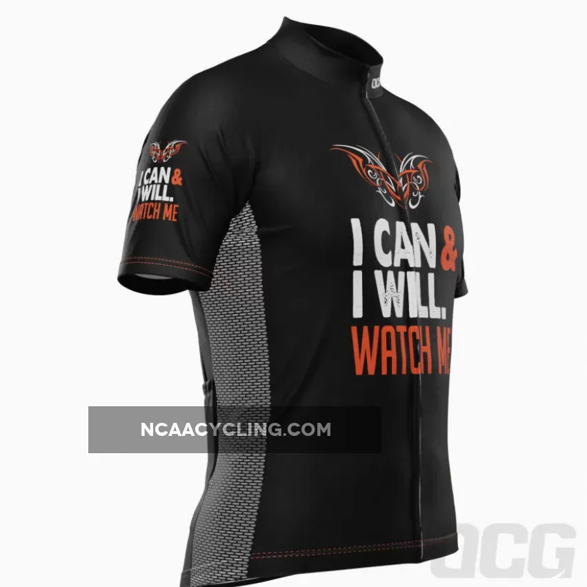 Men's I Can I Will Watch Me Short Sleeve Cycling Jersey