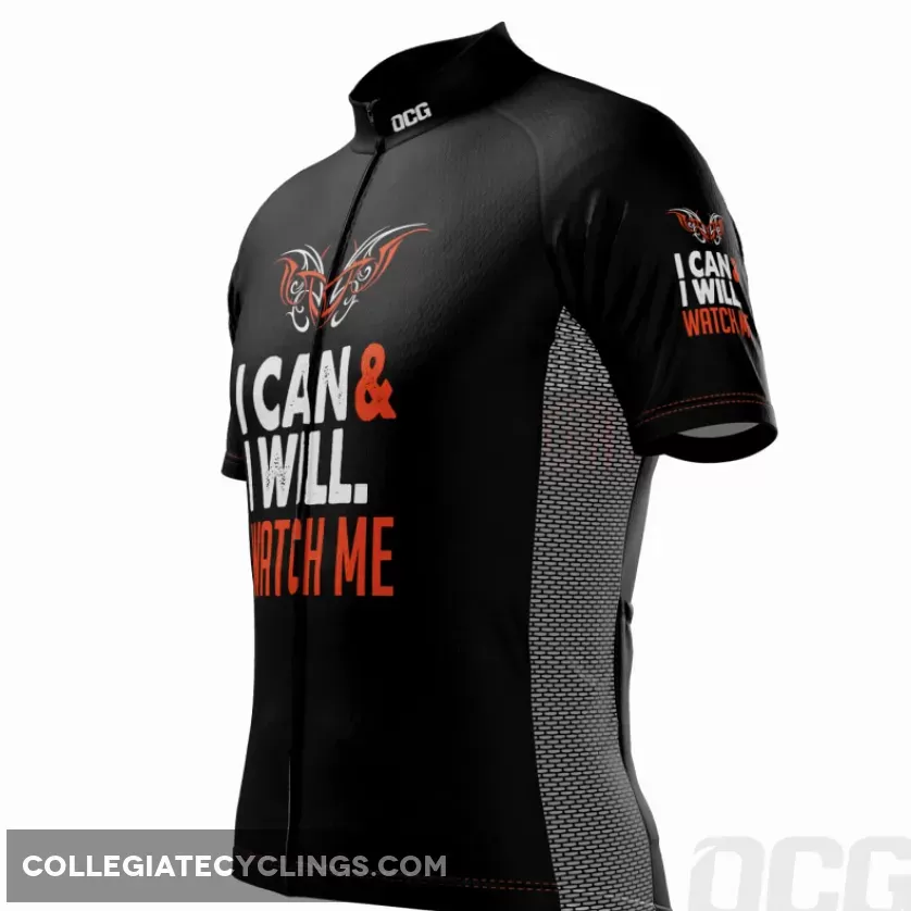 Men's I Can I Will Watch Me Short Sleeve Cycling Jersey