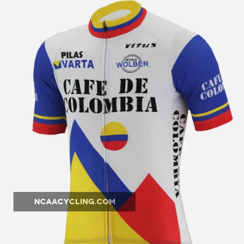 Cafe De Colombia Retro Men Cycling Team Jersey Outlet