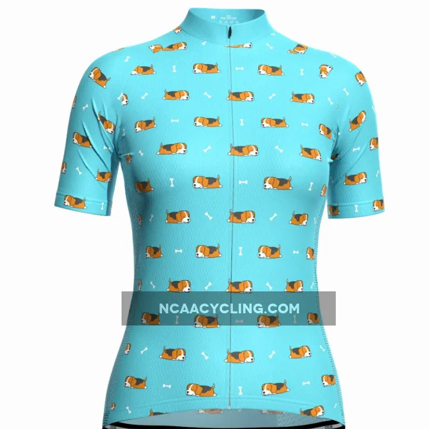 Women's Sleeping Beagle Short Sleeve Cycling Jersey Outlet