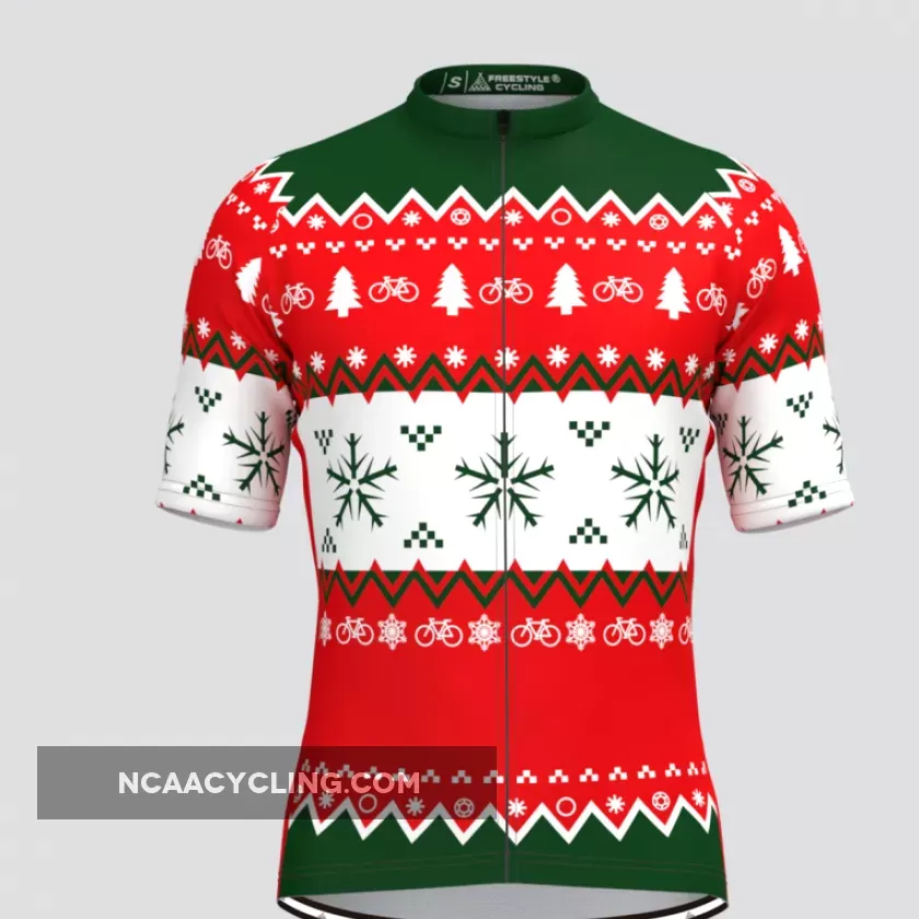 Christmas Snowflake Ugly Sweater Cycling Jersey For Sale