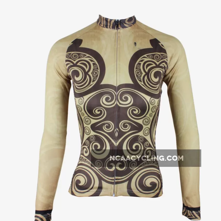 ILPALADINO Women's Long Sleeves Yellow Pattern Cycling Jersey Suit Spring Autumn Pro Cycle Clothing Racing Apparel Outdoor Sports Leisure Biking shirt NO.319
