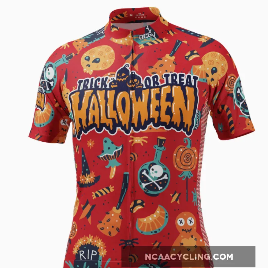 Men's Halloween Trick or Treat Short Sleeve Cycling Jersey Halloween Cycling Jersey