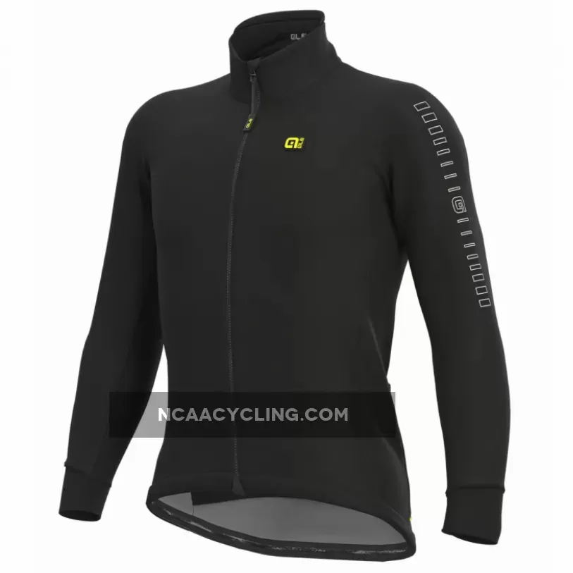 ALE' Fondo Solid Black Long Sleeve Jersey,