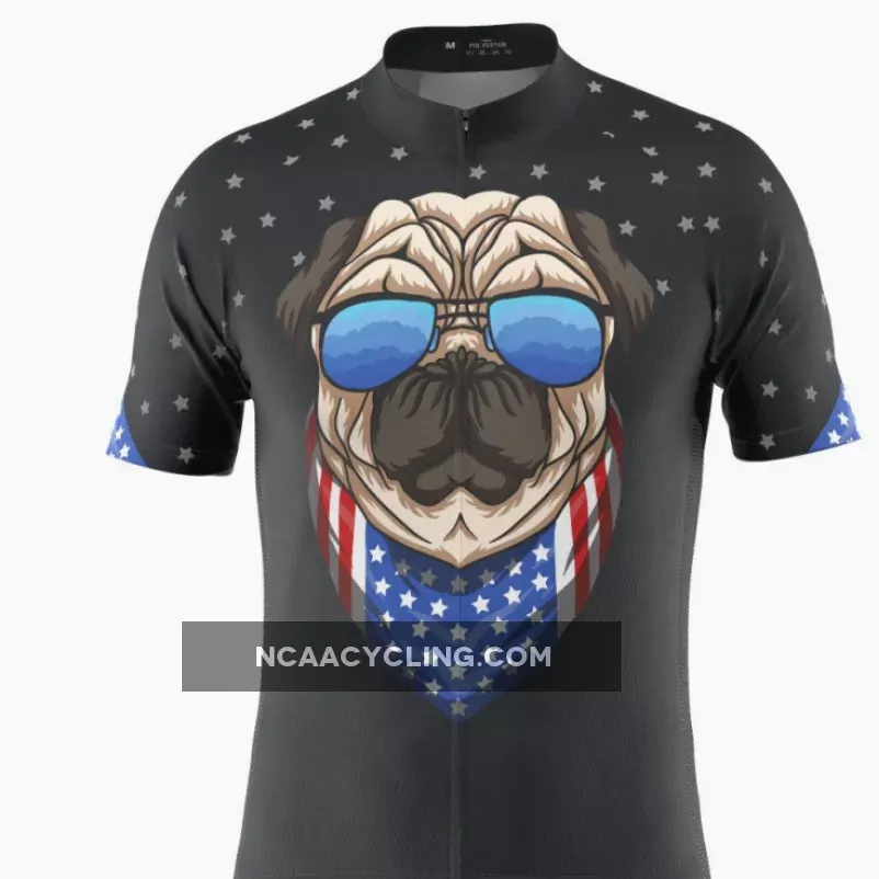 Men's Pug Life Puppy Dog Short Sleeve Cycling Jersey