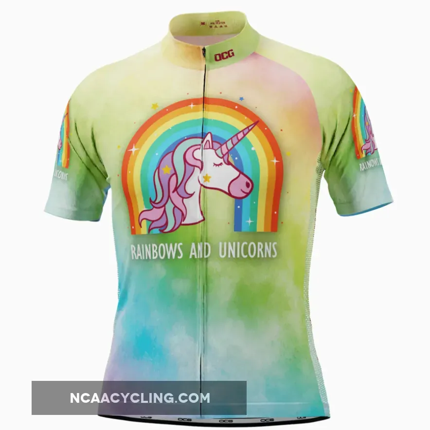 Men's Rainbows and Unicorns Short Sleeve Cycling Jersey Mens Rainbows