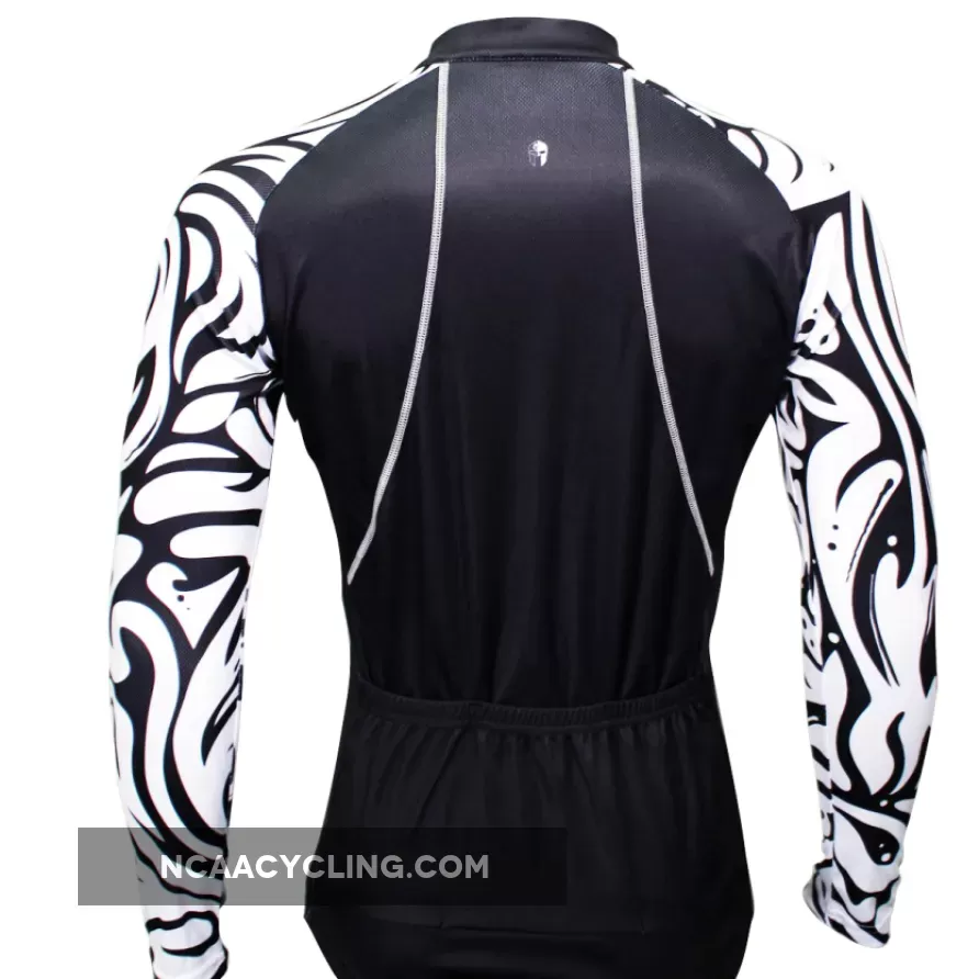 Sale Men's Long-sleeved Cycling Jersey for Spring and Summer Zebra Pattern Black Cycling Jersey Cycling Clothing Apparel Outdoor Sports Gear Leisure Biking T-shirt NO.371