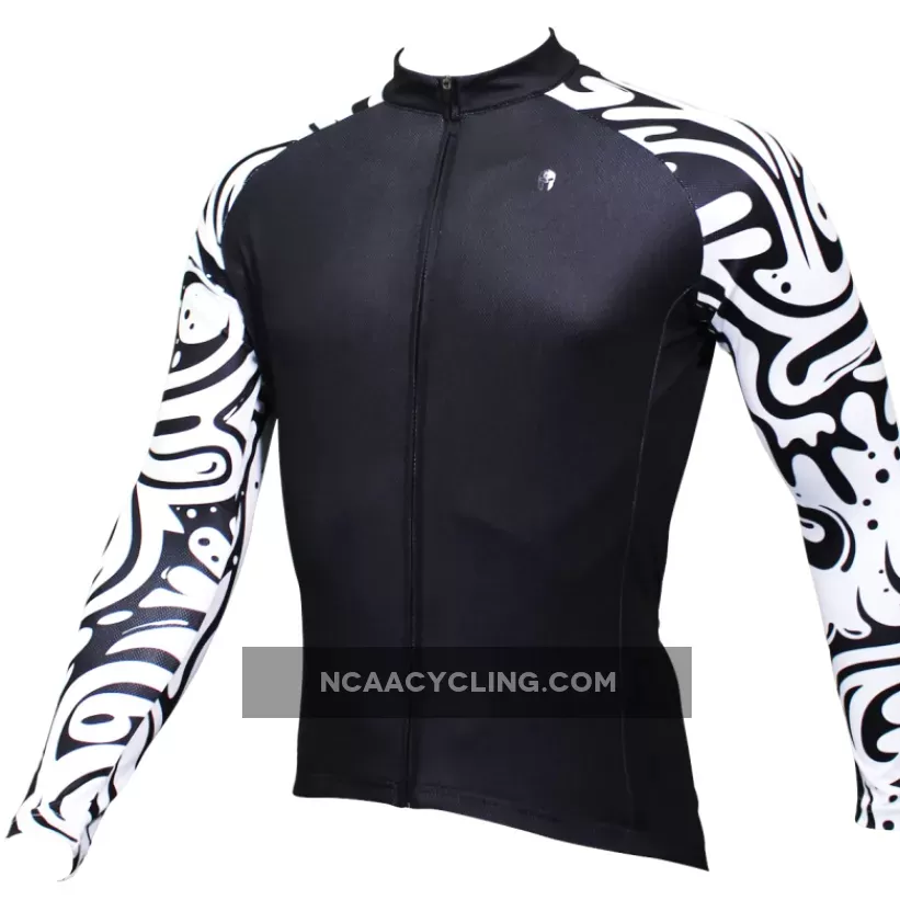 Sale Men's Long-sleeved Cycling Jersey for Spring and Summer Zebra Pattern Black Cycling Jersey Cycling Clothing Apparel Outdoor Sports Gear Leisure Biking T-shirt NO.371