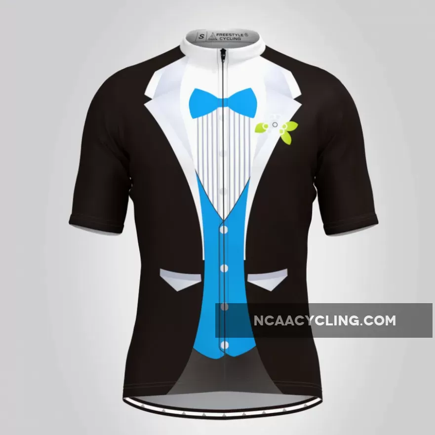 Men's Tuxedo Short Cycling Jersey Blue Brand New