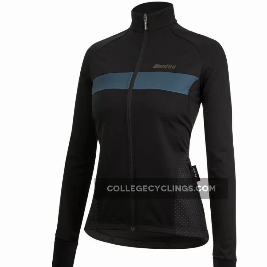 Santini Coral Bengal long sleeves woman jersey - Black