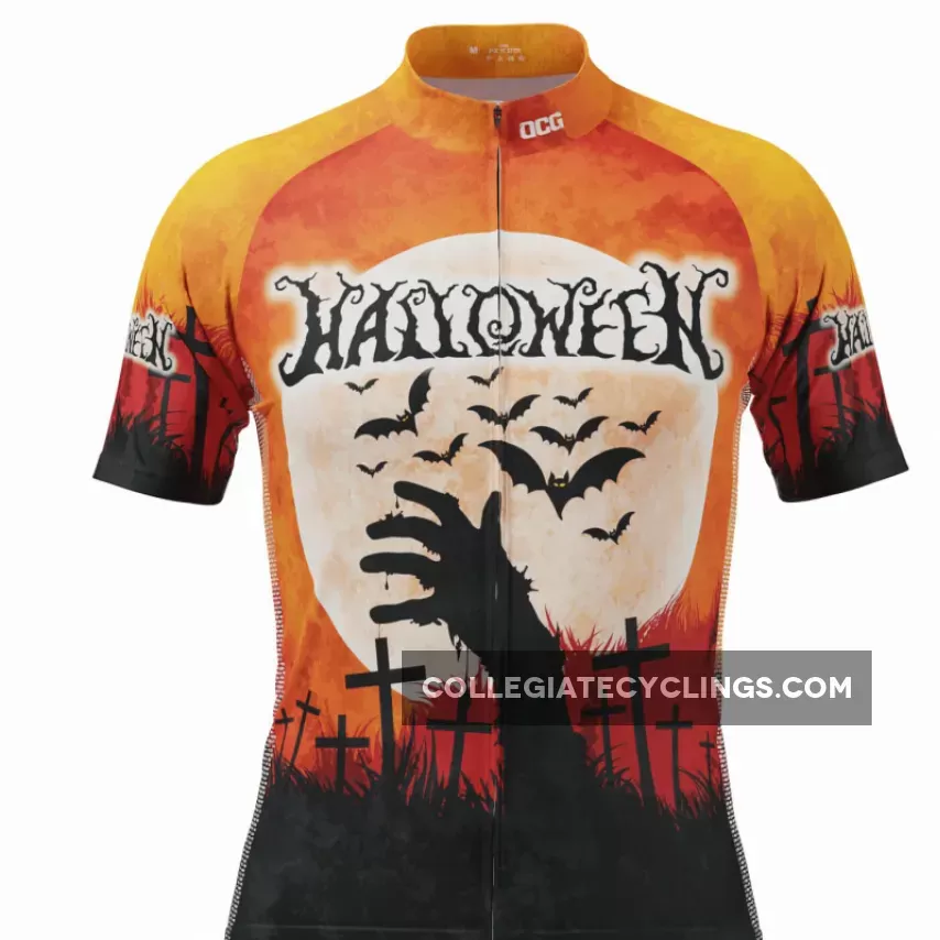 Men's Halloween Zombie Hand Short Sleeve Cycling Jersey
