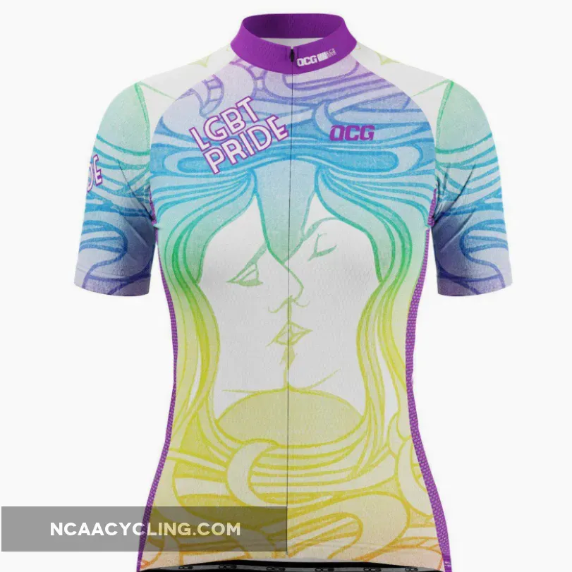 Women's LGBT Pride Short Sleeve Cycling Jersey, Pride Cycling Jersey